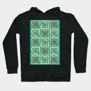 Retro Groovy Pattern in blue, orange and yellow 3 Hoodie